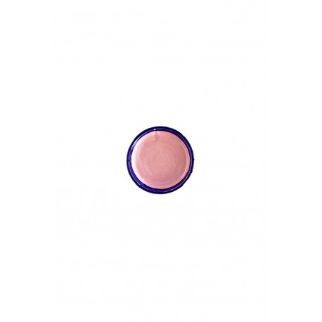 Bord Estela D12cm x H2cm (Roze, blauwe rand)