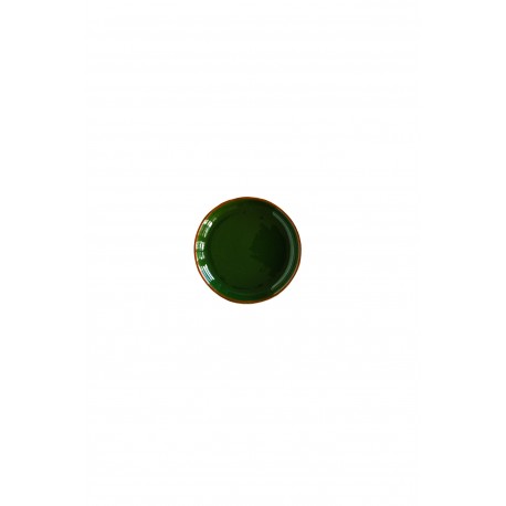 Bord Estela D12cm x H2cm (Groen, oranje rand)