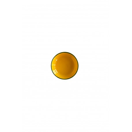 Bord Estela D12cm x H2cm (Geel, groene rand)