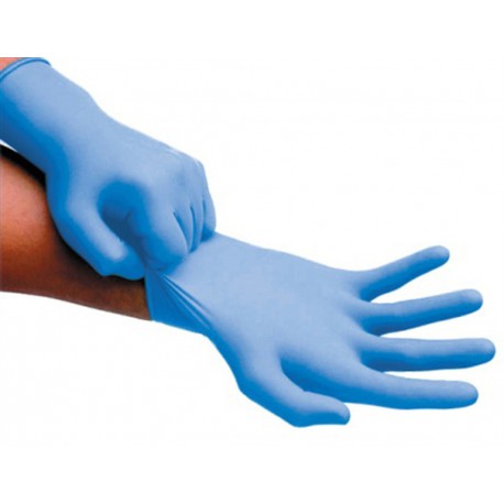 Latex handschoen blauw dispenserbox 100st Smal