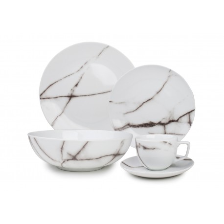 Servies 20-delig marble Stone